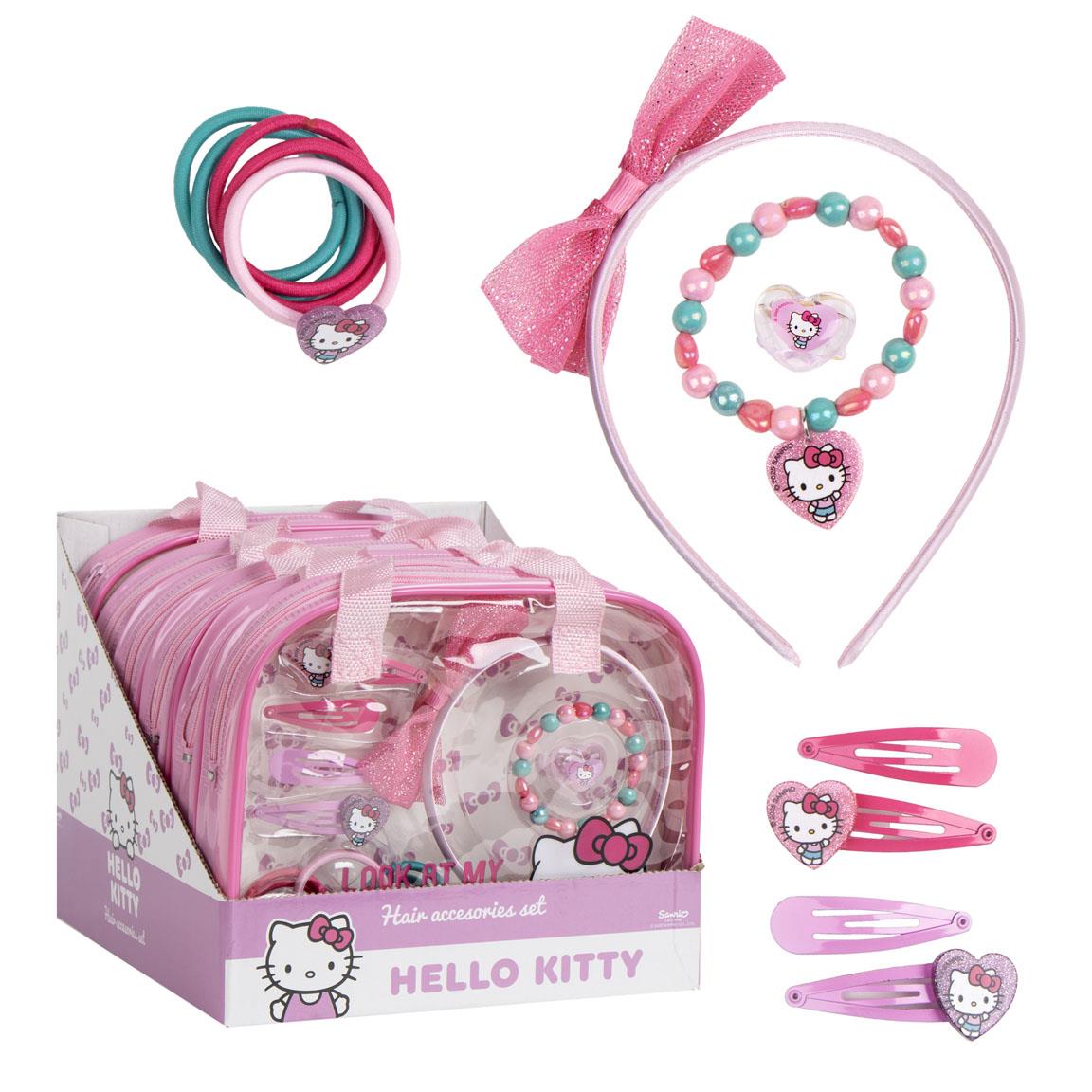 Hár og skartgripa sett - Hello Kitty