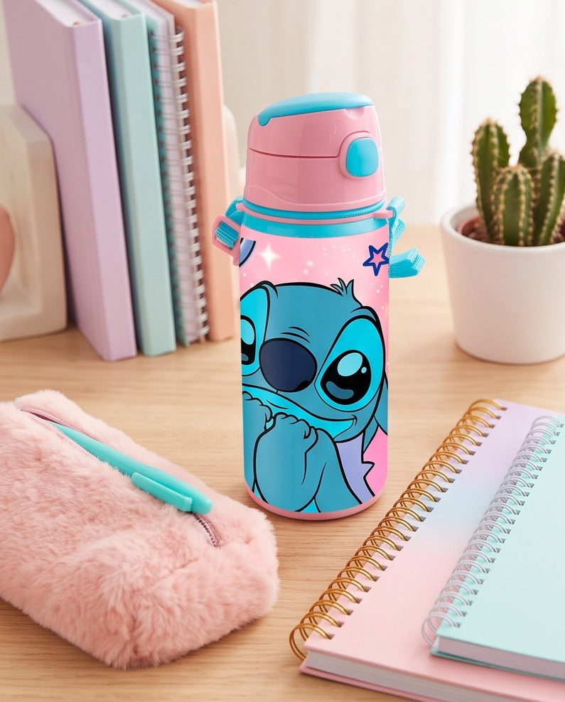 Disney Lilo and Stitch ál vatnsbrúsi með strái og krók 600 ml