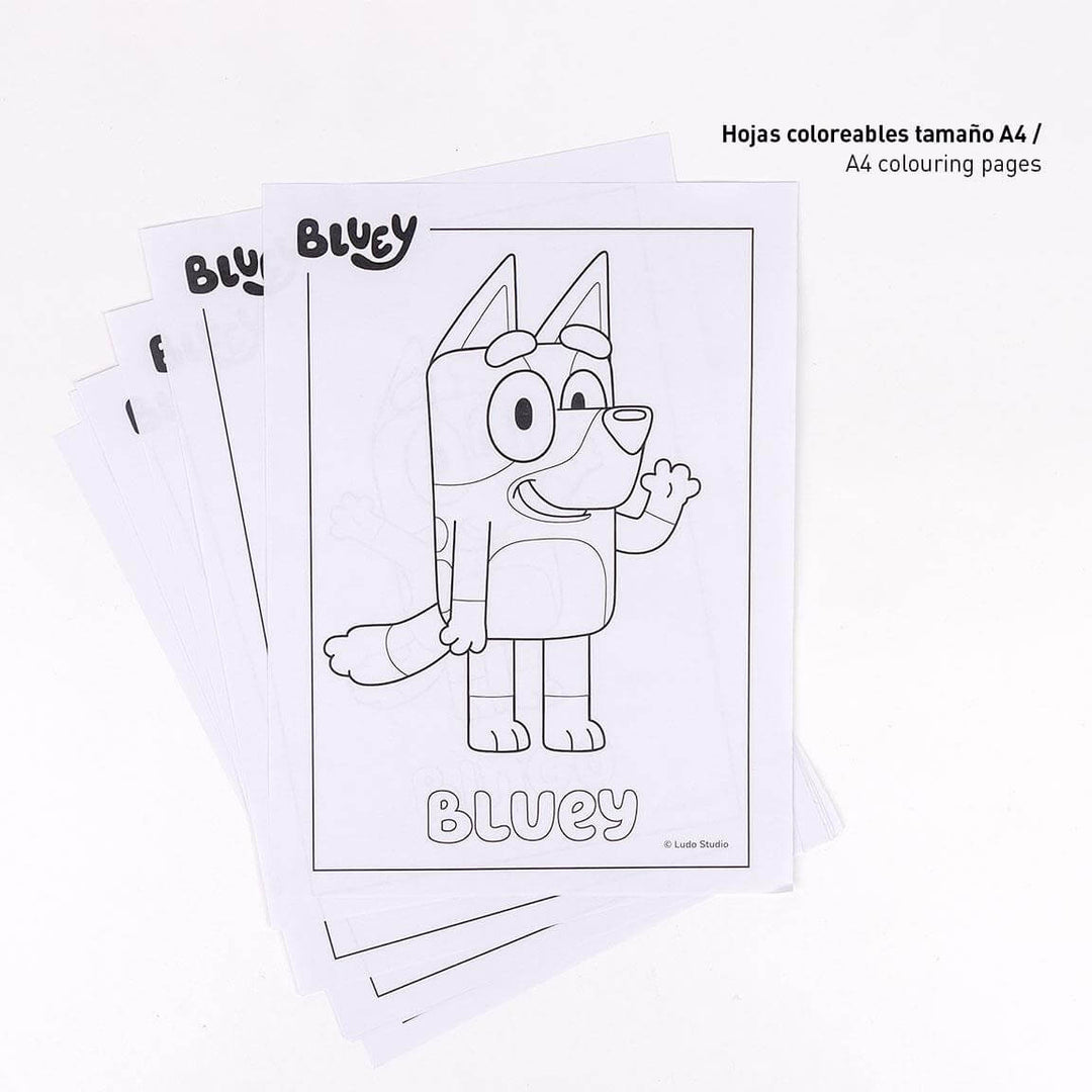 Litasett með límmiðum - Bluey