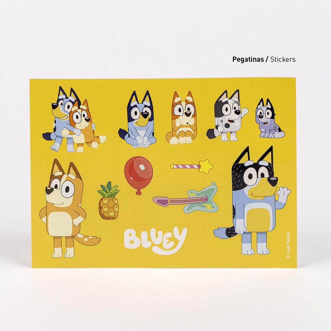 Litasett með límmiðum - Bluey