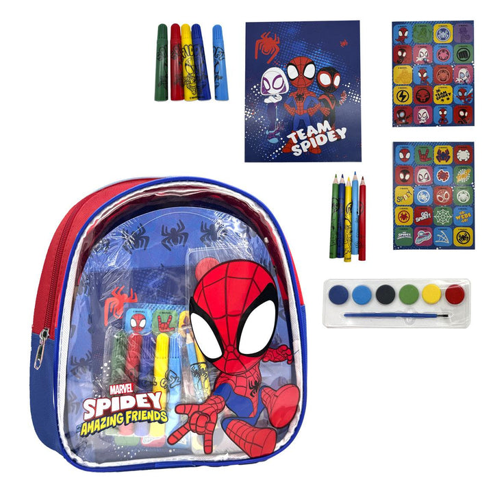 Spidey bakpoki með litasetti og límmiðum