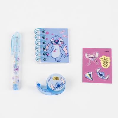 Ritfangasett - Stitch með bakpoka lyklakippa