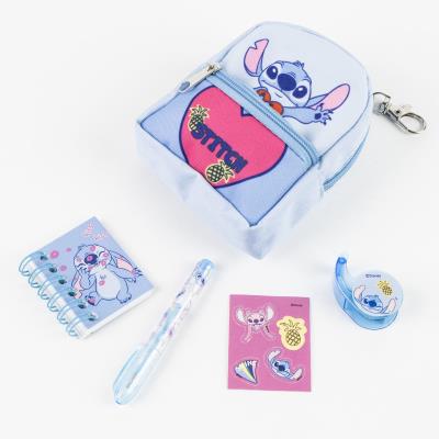 Ritfangasett - Stitch með bakpoka lyklakippa