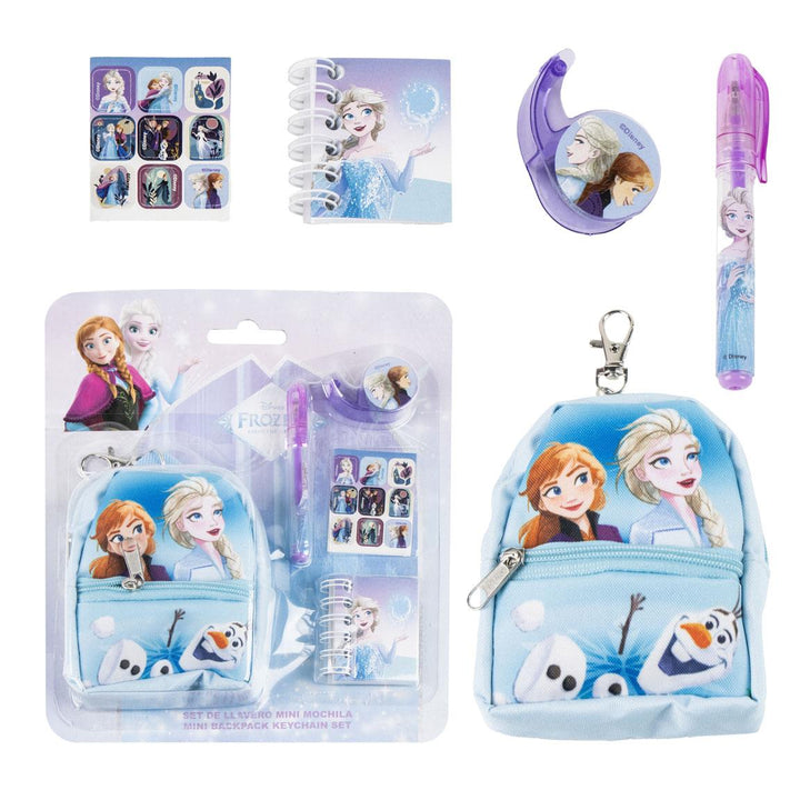 Ritfangasett - Frozen  með bakpoka lyklakippy