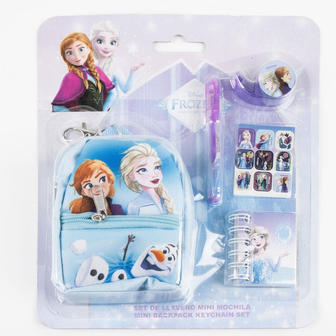 Ritfangasett - Frozen  með bakpoka lyklakippy