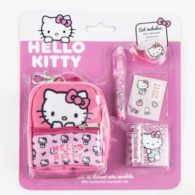 Ritfangasett - Hello Kitty - Bakpoka lyklakippa