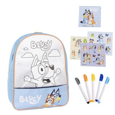 Bluey bakpoki með litasetti og límmiðum