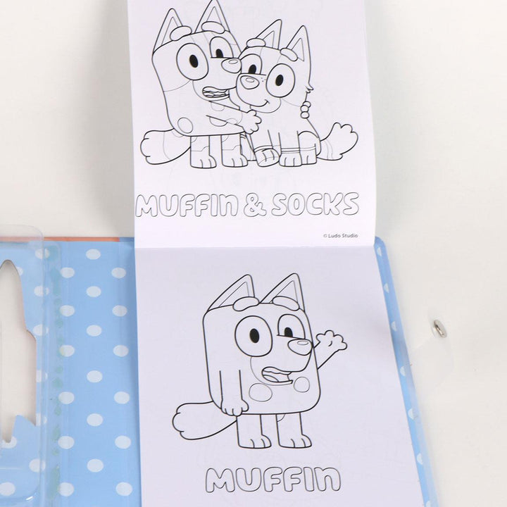 Litabók, litir og límmiðar -  Bluey