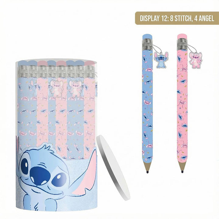 Stitch stórir blýantar með strokleðri og hengiskrauti
