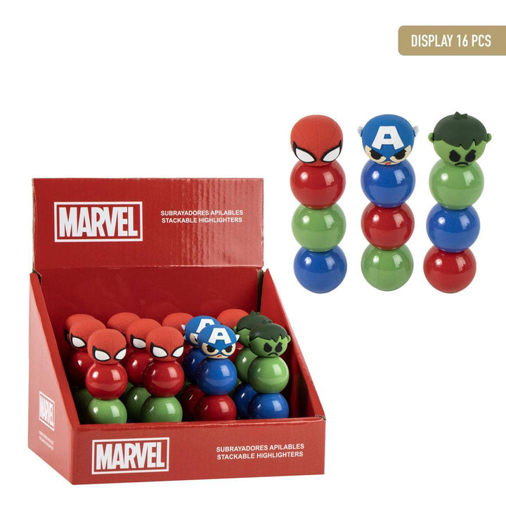 Marvel staflanlegir áherslupennar með litakúlum