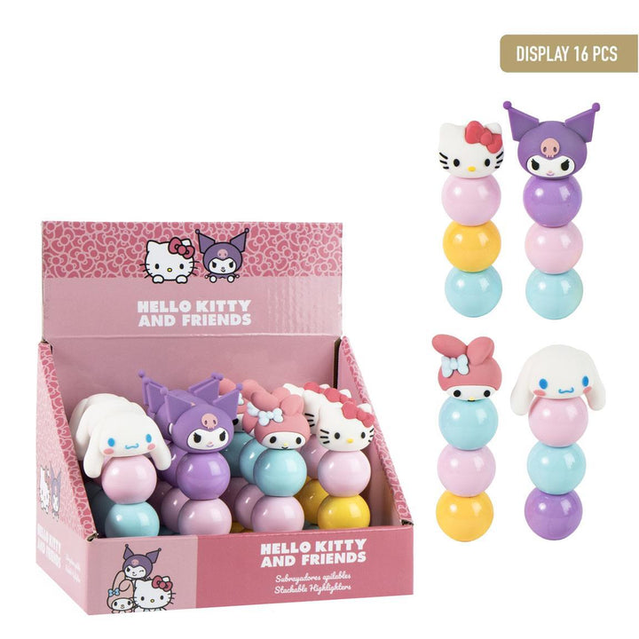 Hello Kitty staflanlegir áherslupennar með litakúlum