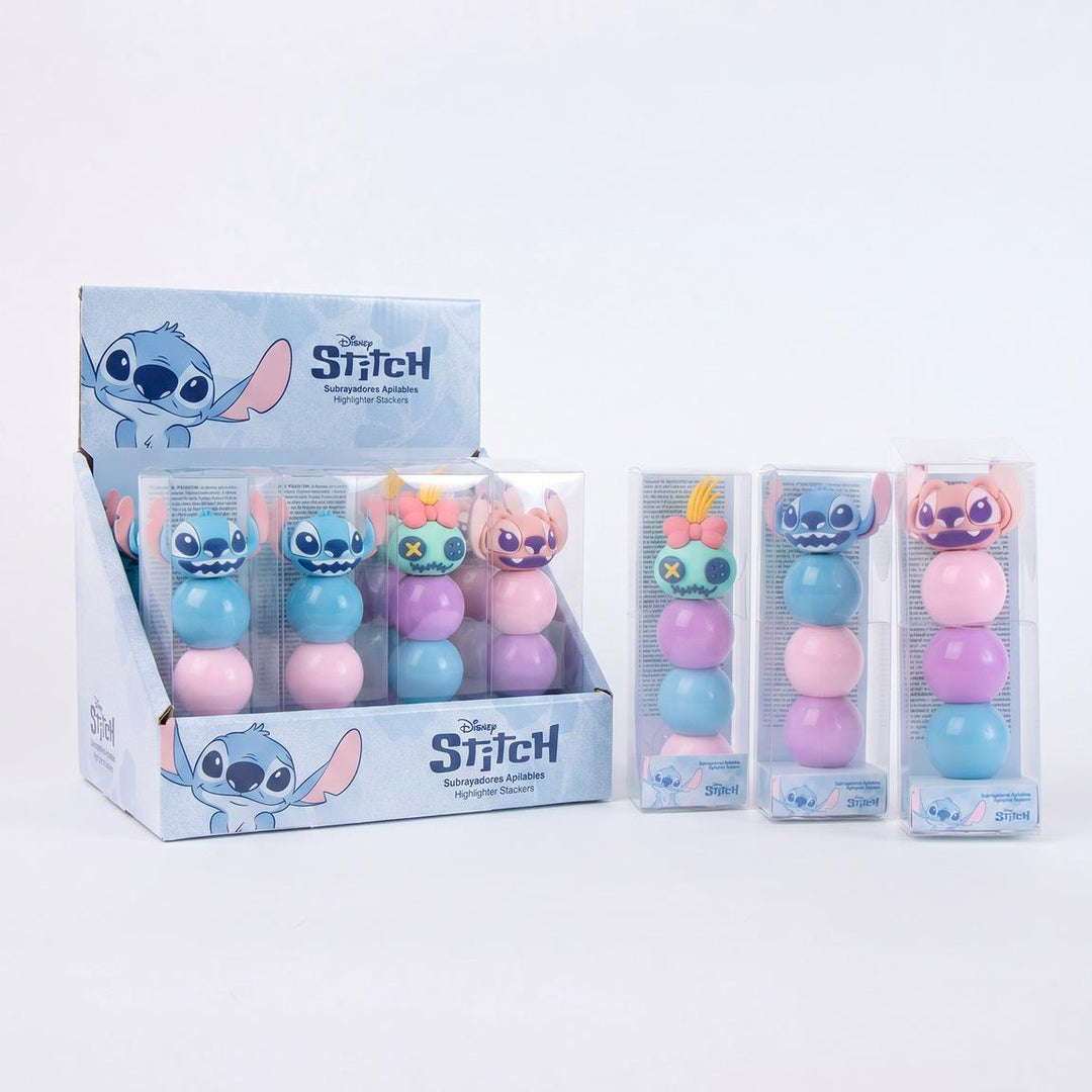 Stitch staflanlegir áherslupennar með litakúlum
