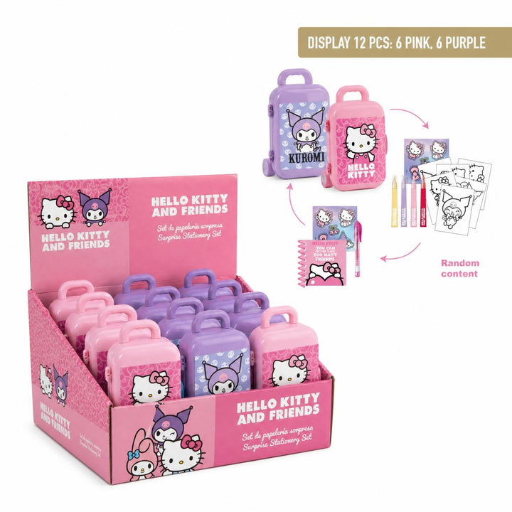 Hello Kitty skriffangasett í ferðatöskuboxi