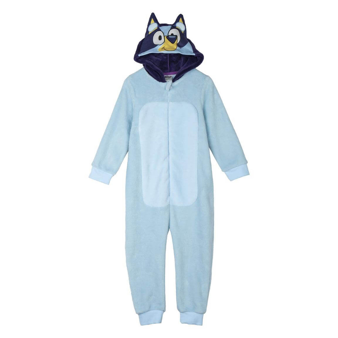 Bluey kósýgalli úr coral fleece með hettu og eyrum