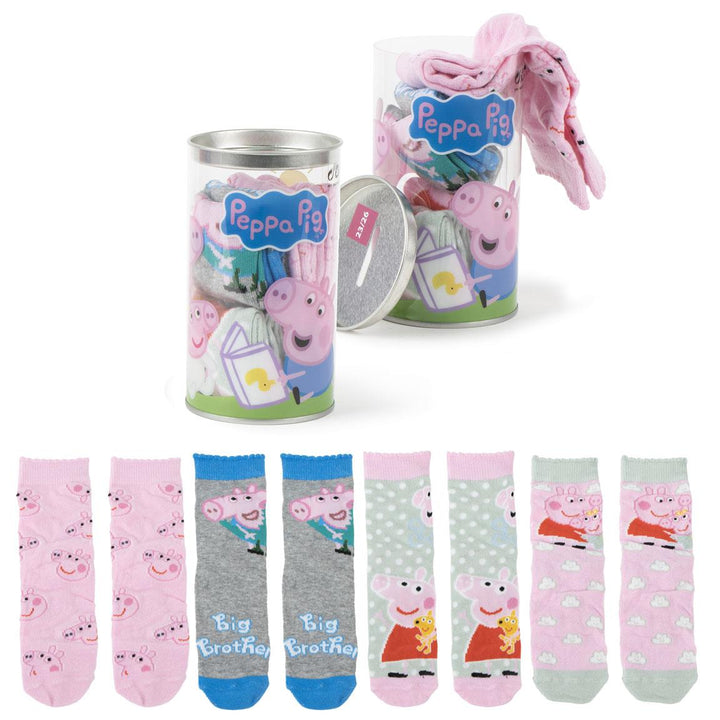 Sokkar Peppa Pig - 4 pör — sokkar í gjafadós og allar hönnanir