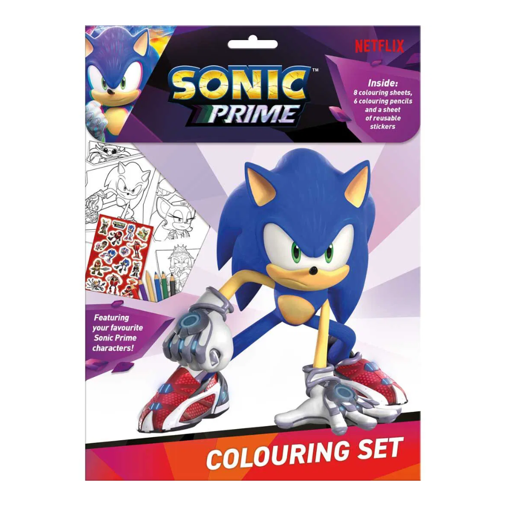 Litabók, litir og límmiðar - Sonic