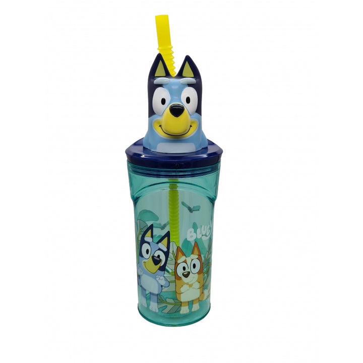 Glas með röri og 3D haus - Bluey