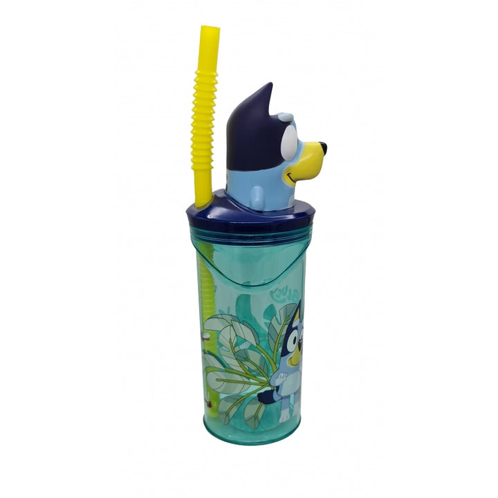 Glas með röri og 3D haus - Bluey