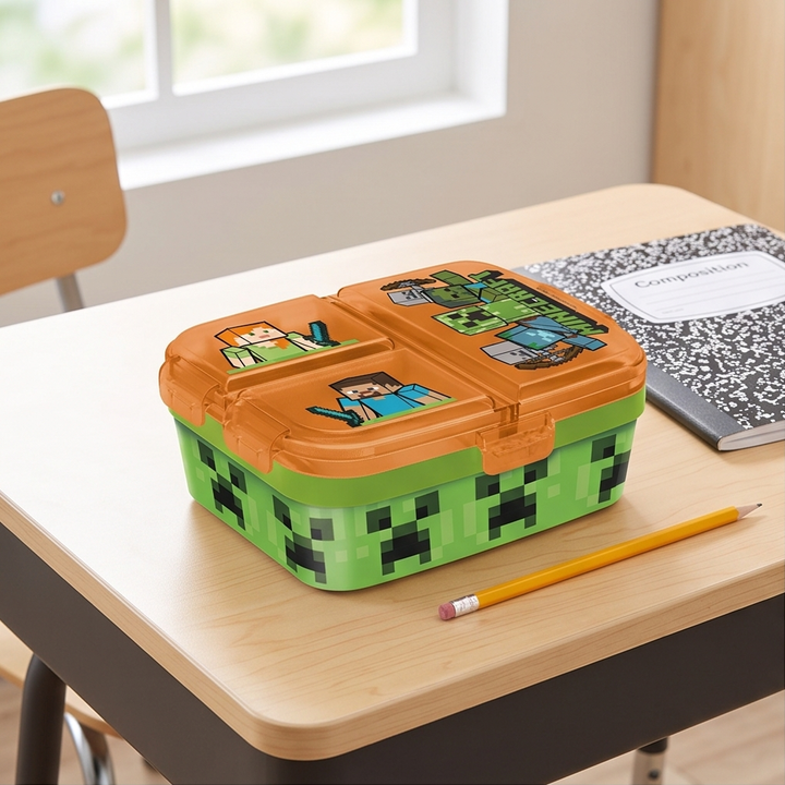 Minecraft Battle XL fjölhólfa nestisbox