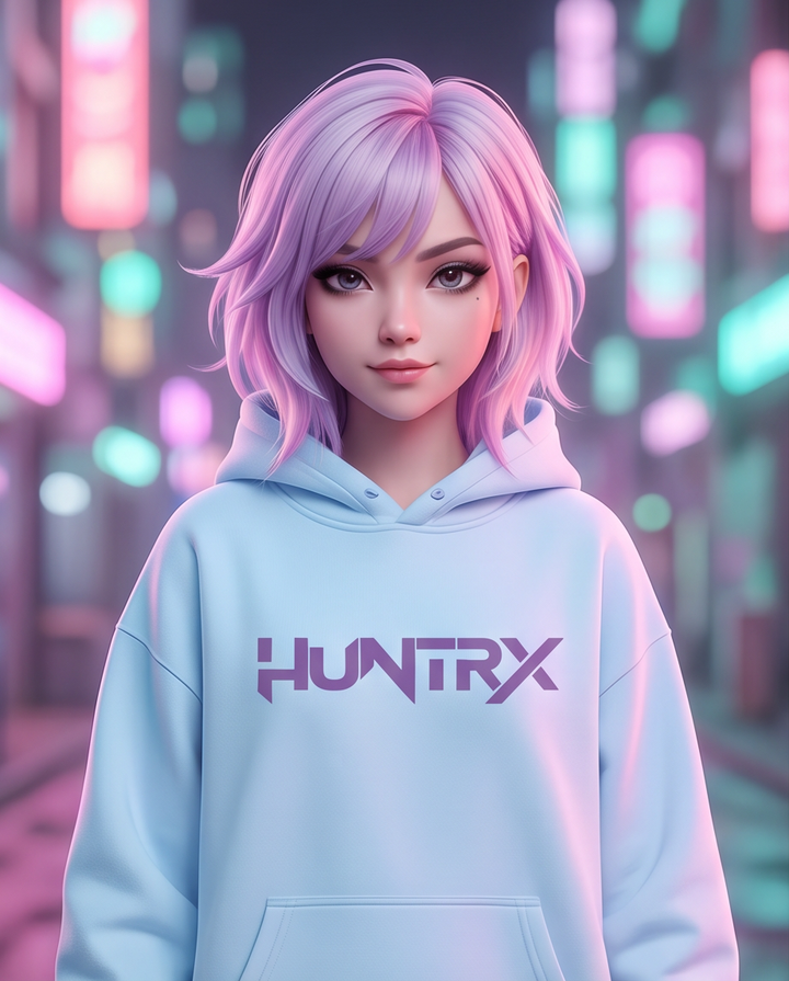 Hettupeysur Huntrex  - Ljósblá - K-pop Demon Hunters - barna
