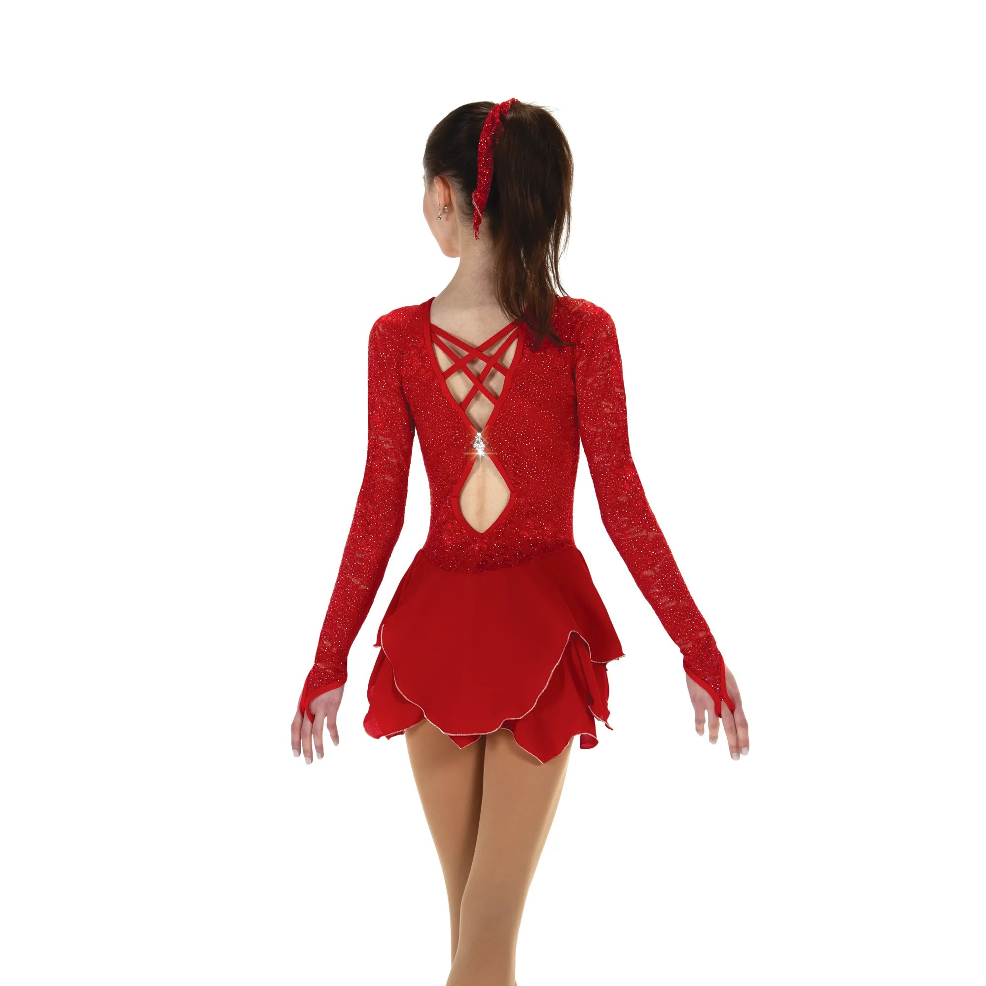 545 Lace Lives On Skautakjóll rauður