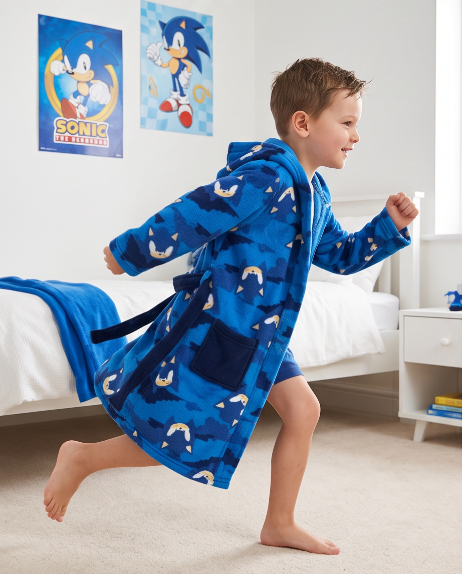Baðsloppur Sonic blár