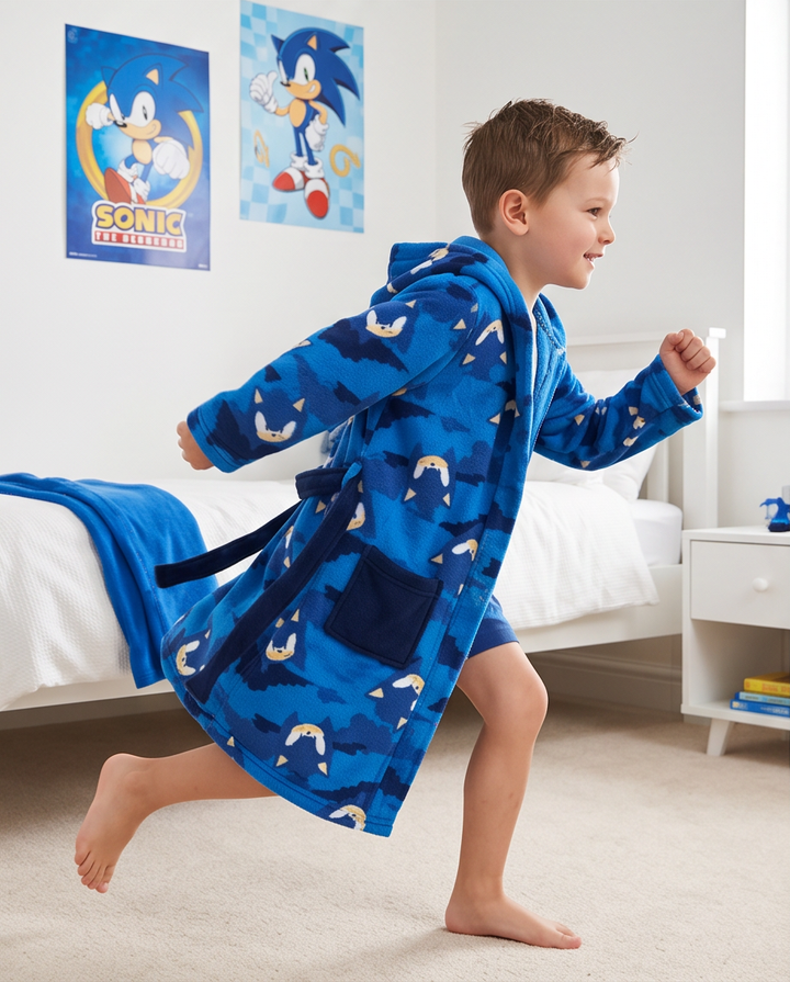 Baðsloppur Sonic blár
