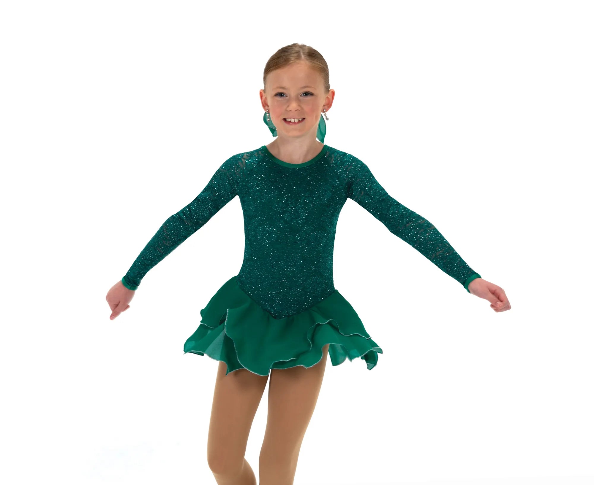 623 Tulip Lace Dress – Emerald Green - Skautakjóll