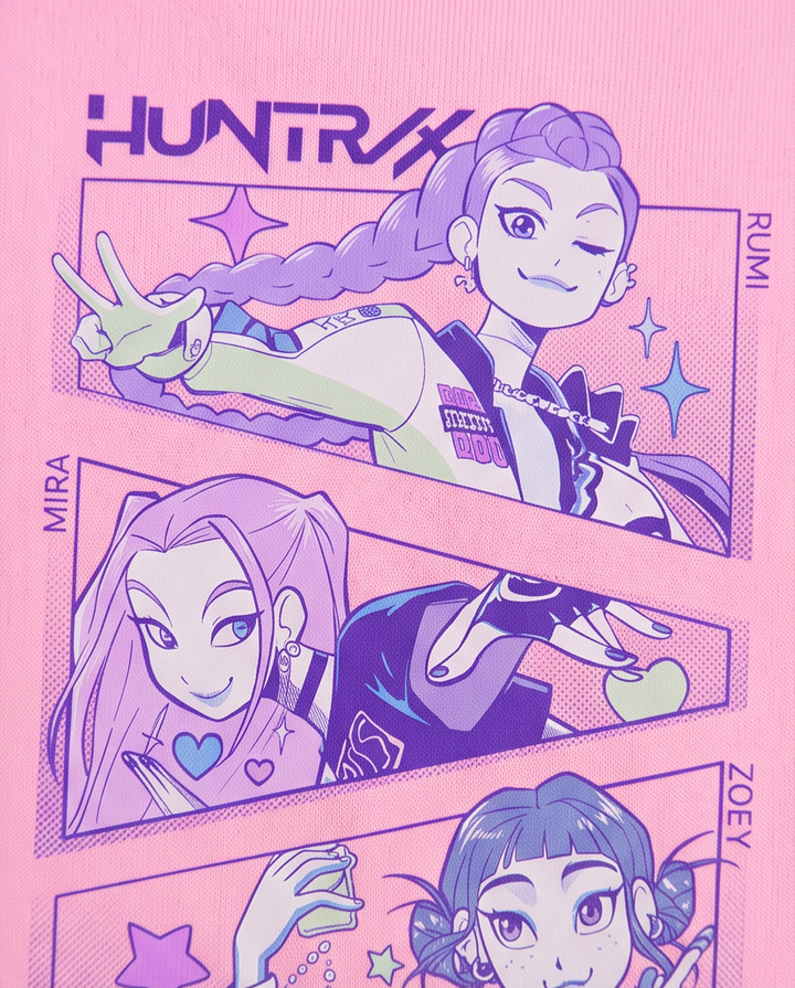 Hettupeysur Huntrex bleik - K-pop Demon Hunters - barna