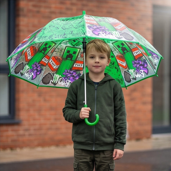 Minecraft Boom gegnsæ regnhlíf 70 cm