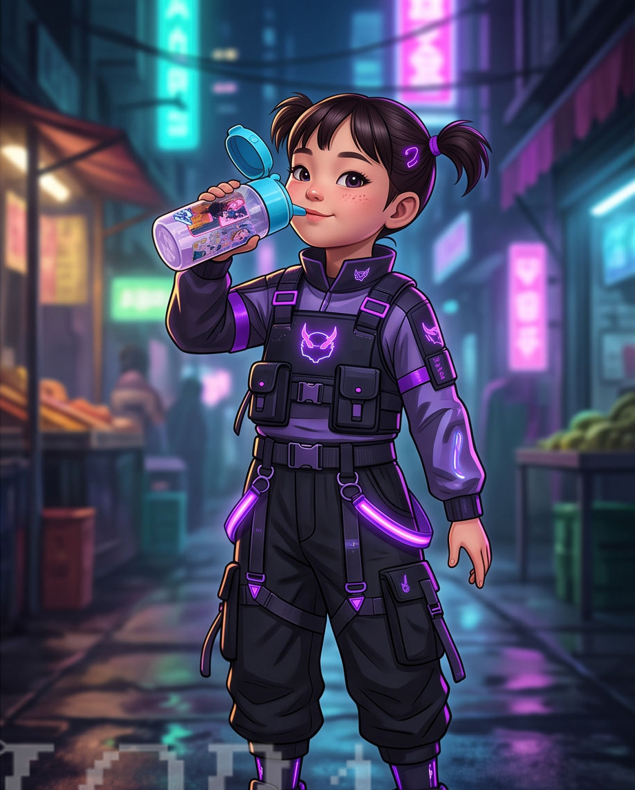 K-pop Demon Hunters Stars Hydro vatnsbrúsi með strái 430 ml