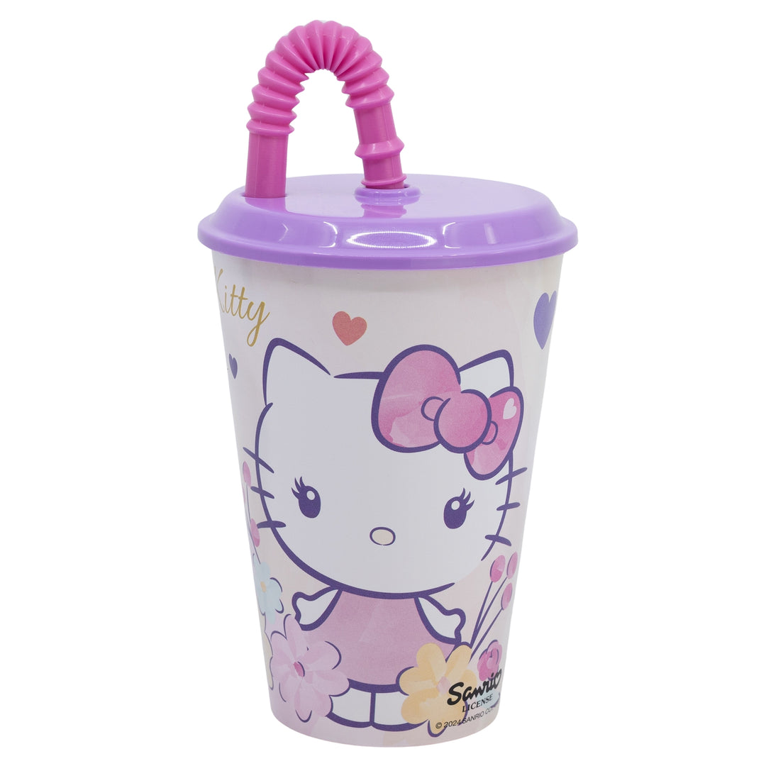 Glas með röri - Hello Kitty