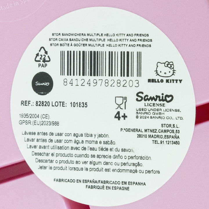 Nestisbox  með þremur hólfum -  Hello Kitty og vinir