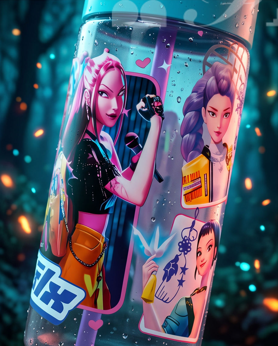 K-pop Demon Hunters Stars Hydro vatnsbrúsi með strái 430 ml