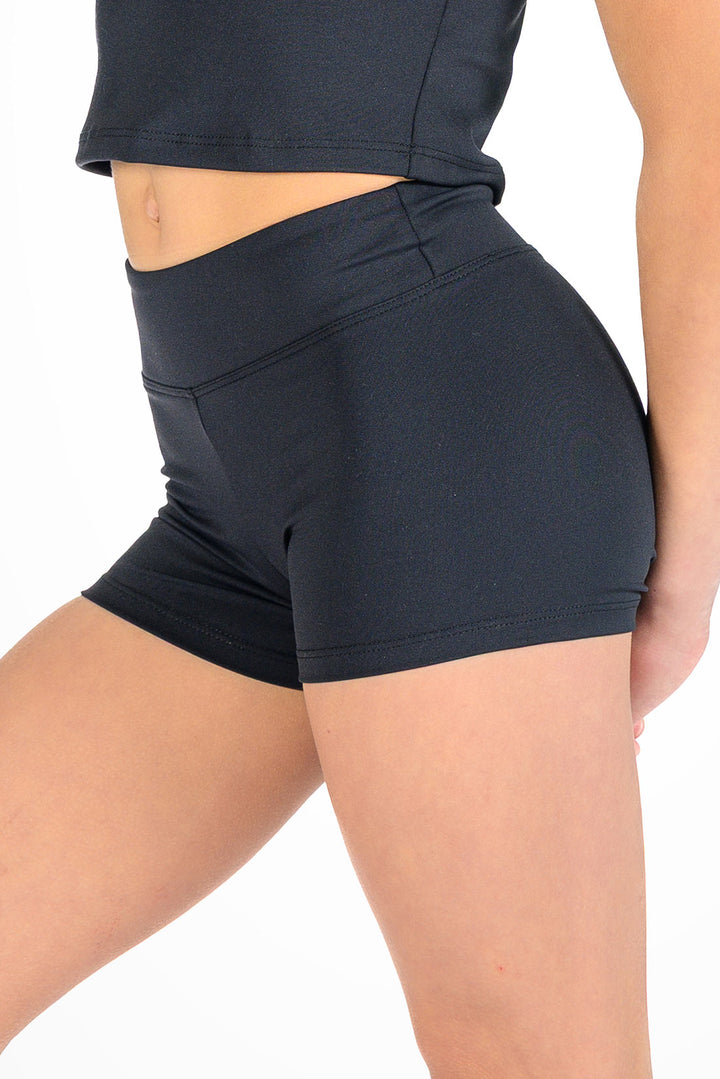 Stuttbuxur High Waisted Performance – svartar – stuttbuxur frá Destira