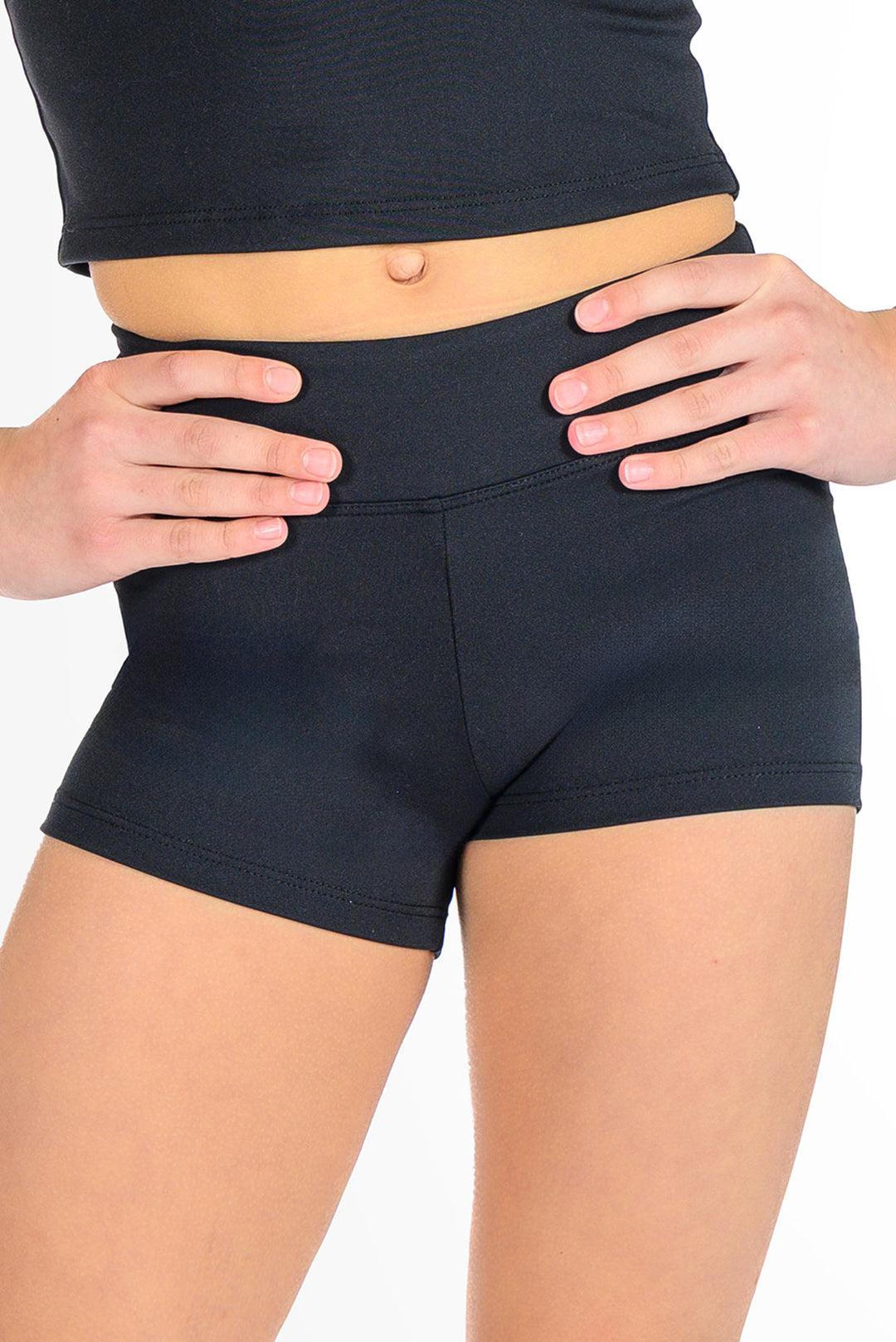 Stuttbuxur High Waisted Performance – svartar – stuttbuxur frá Destira