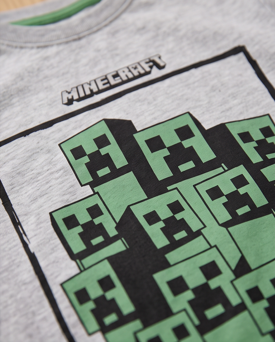 Minecraft Survive síð náttföt barna 6-12 ára