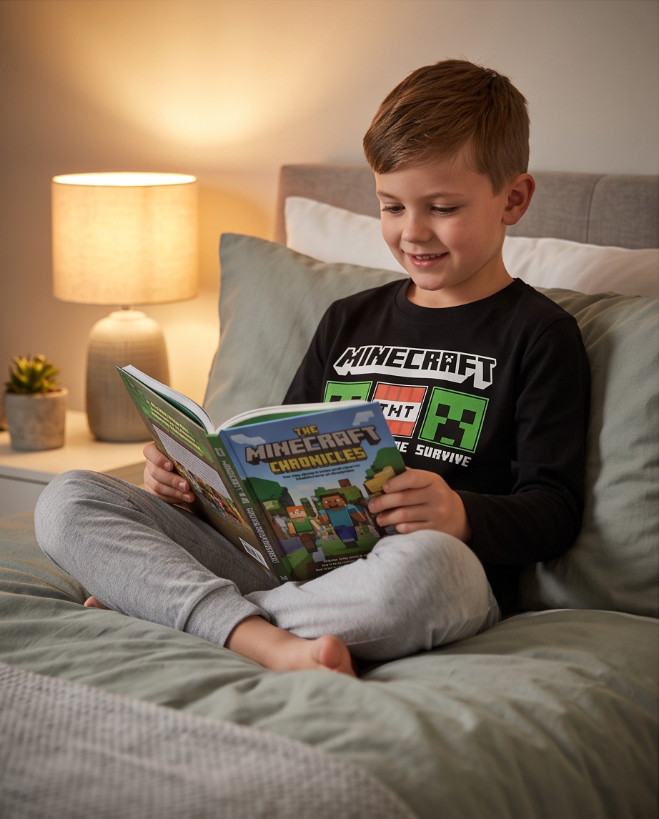 Minecraft Survive síð náttföt barna 6-12 ára