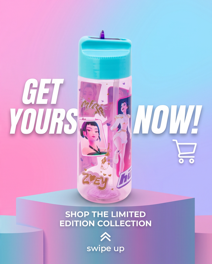 K-pop Demon Hunters Stars Hydro Tritan vatnsbrúsi með strái 540 ml