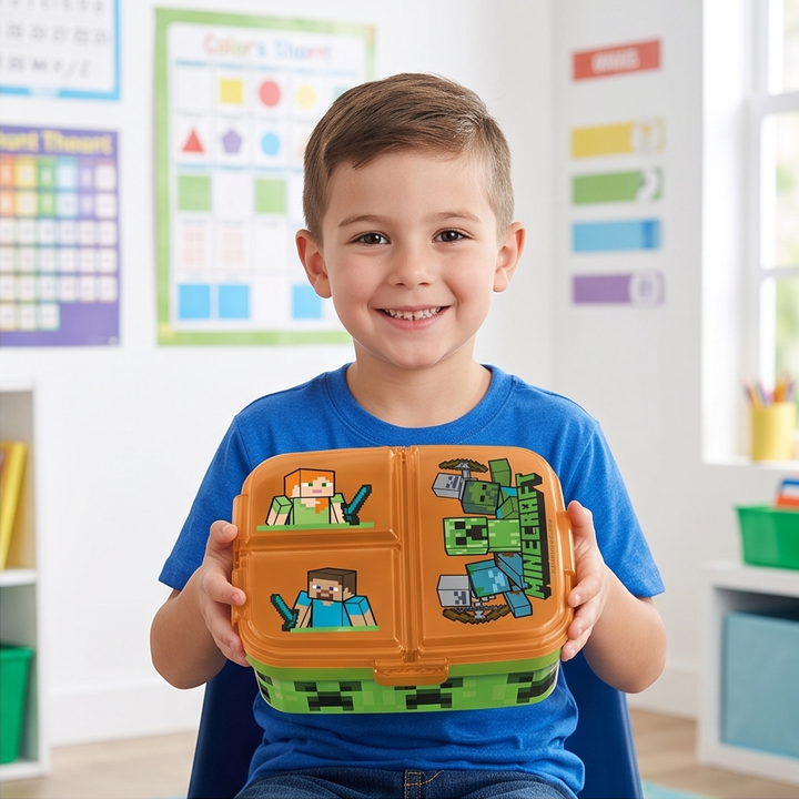 Minecraft Battle XL fjölhólfa nestisbox