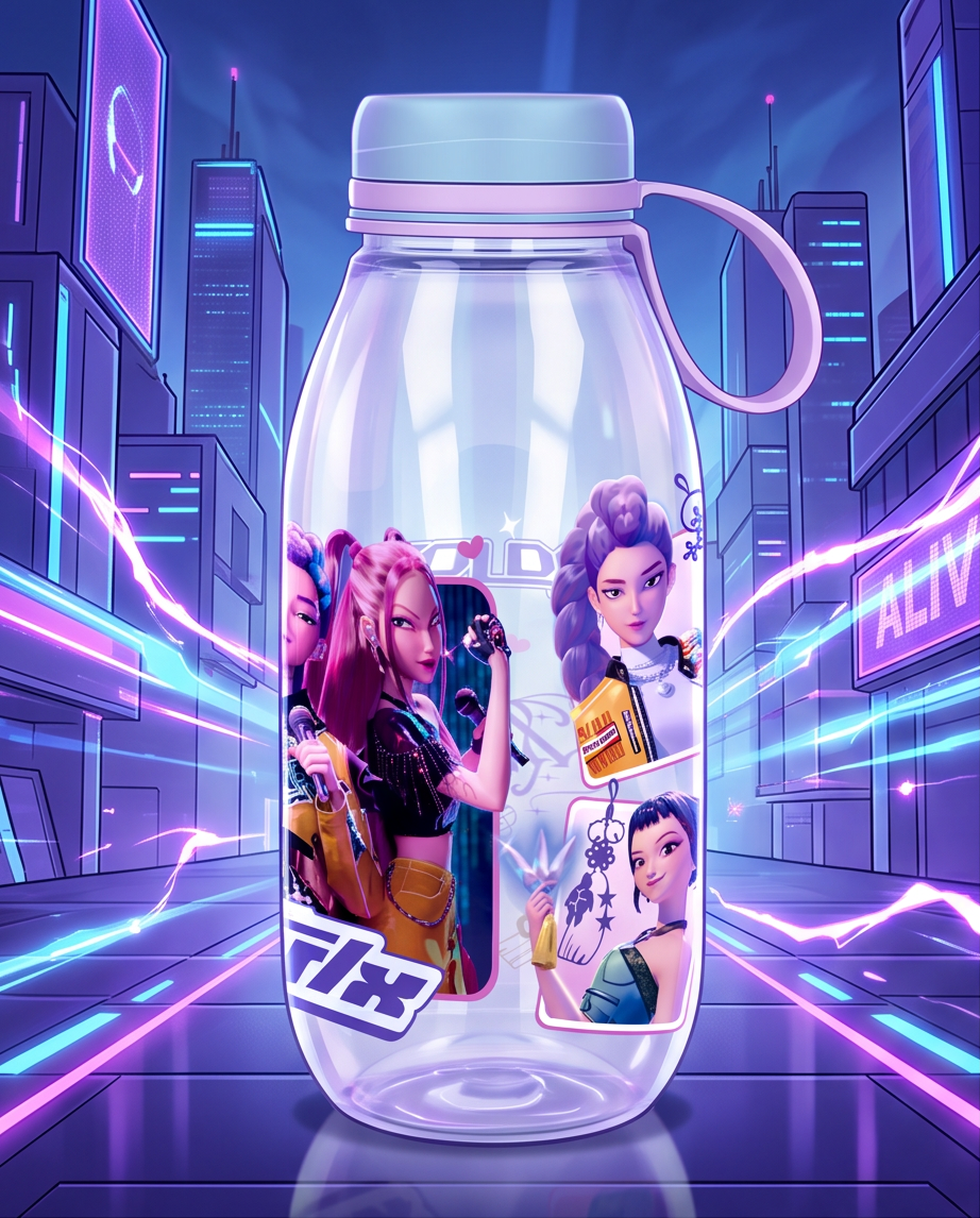 K-pop Demon Hunters Stars Ecozen vatnsbrúsi með skrúfloki 460 ml