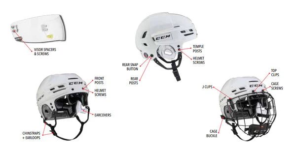 Afturklipsa hokkí hjálma 1 stk. (REAR SNAP BUTTON )