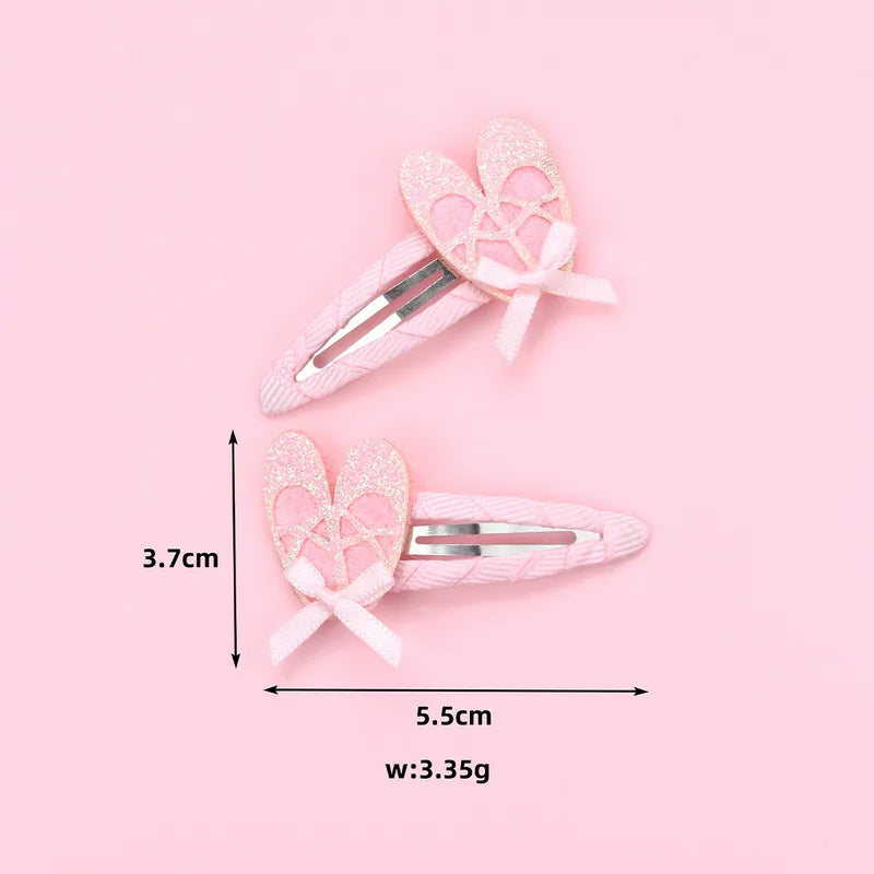 Hárspennu ballett skór með glimmer 2 stk.