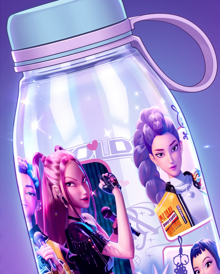 K-pop Demon Hunters Stars Ecozen vatnsbrúsi með skrúfloki 460 ml