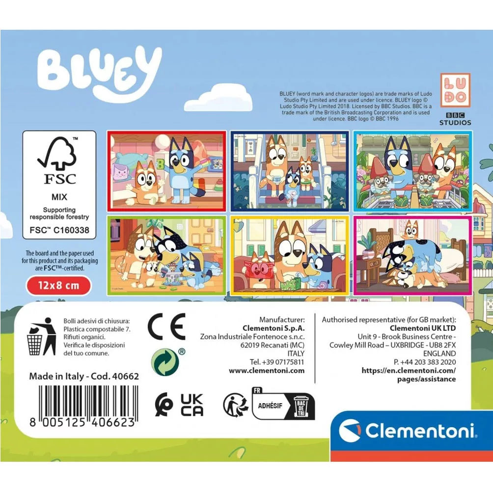 Púsluspil - kubbar - Bluey - 6 kubbar