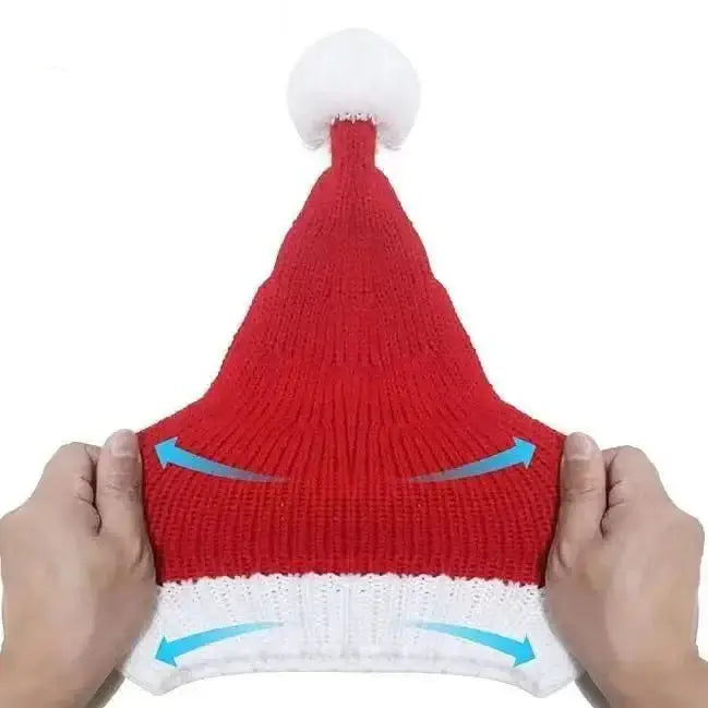 Jólasveinahúfa prjón barna og fullorðins - classic red and white knit Christmas hat for kids and adults, cozy and warm.