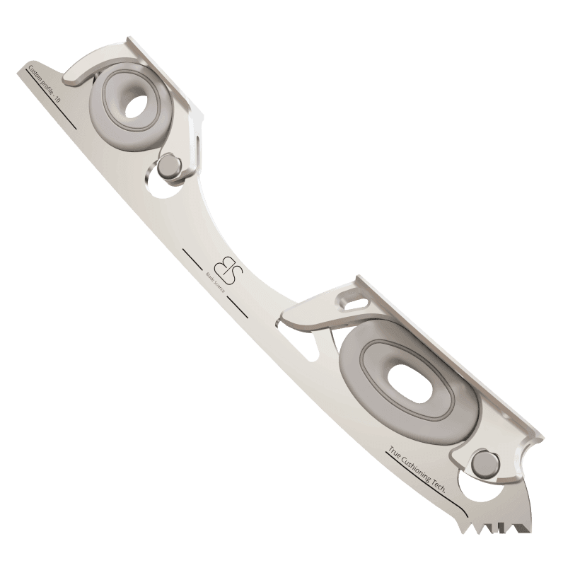 Blade Science Dual Cushioning skautablöð með gráum dempurum og ljósgrárri grind