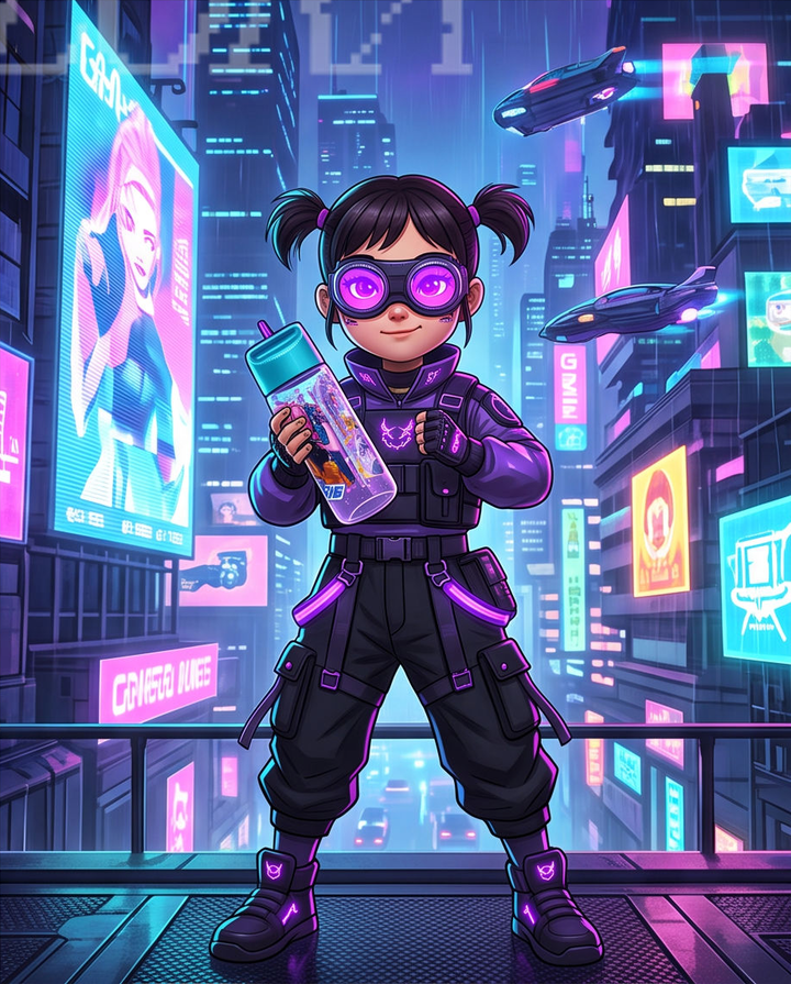 K-pop Demon Hunters Stars Hydro vatnsbrúsi með strái 430 ml