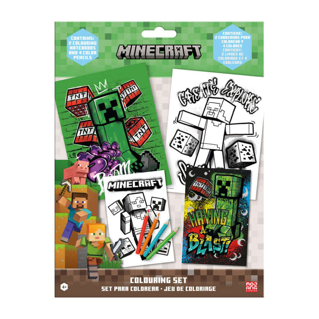 Minecraft Having a Blast litasett með límmiðum