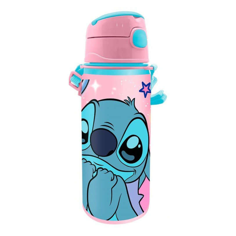 Disney Lilo and Stitch ál vatnsbrúsi með strái og krók 600 ml